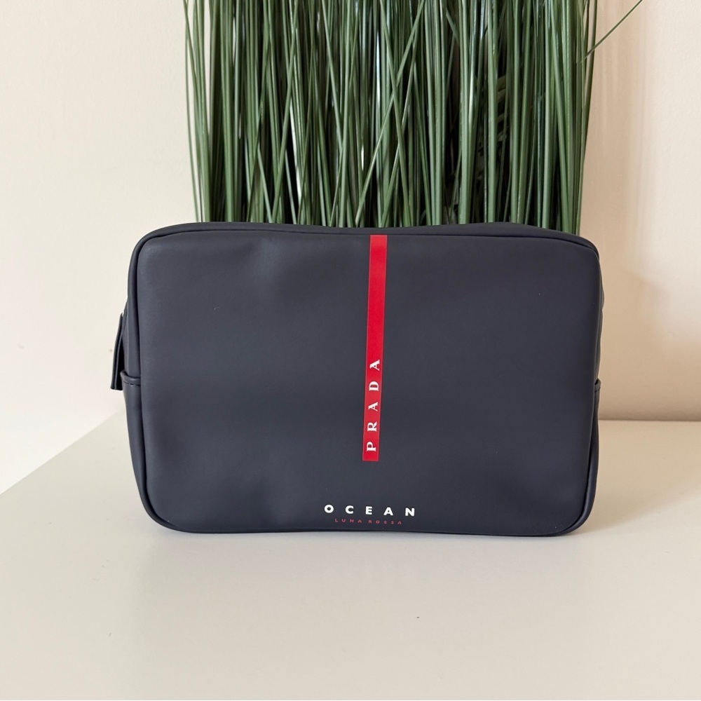 Prada Black and Red Men's Toiletry Bag